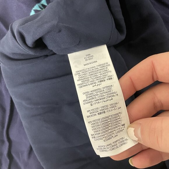 Boden Womens Yoke Midi Dress Size UK 14R US 10 R Navy Blue Embroidered D1130 NWT - Picture 7 of 12